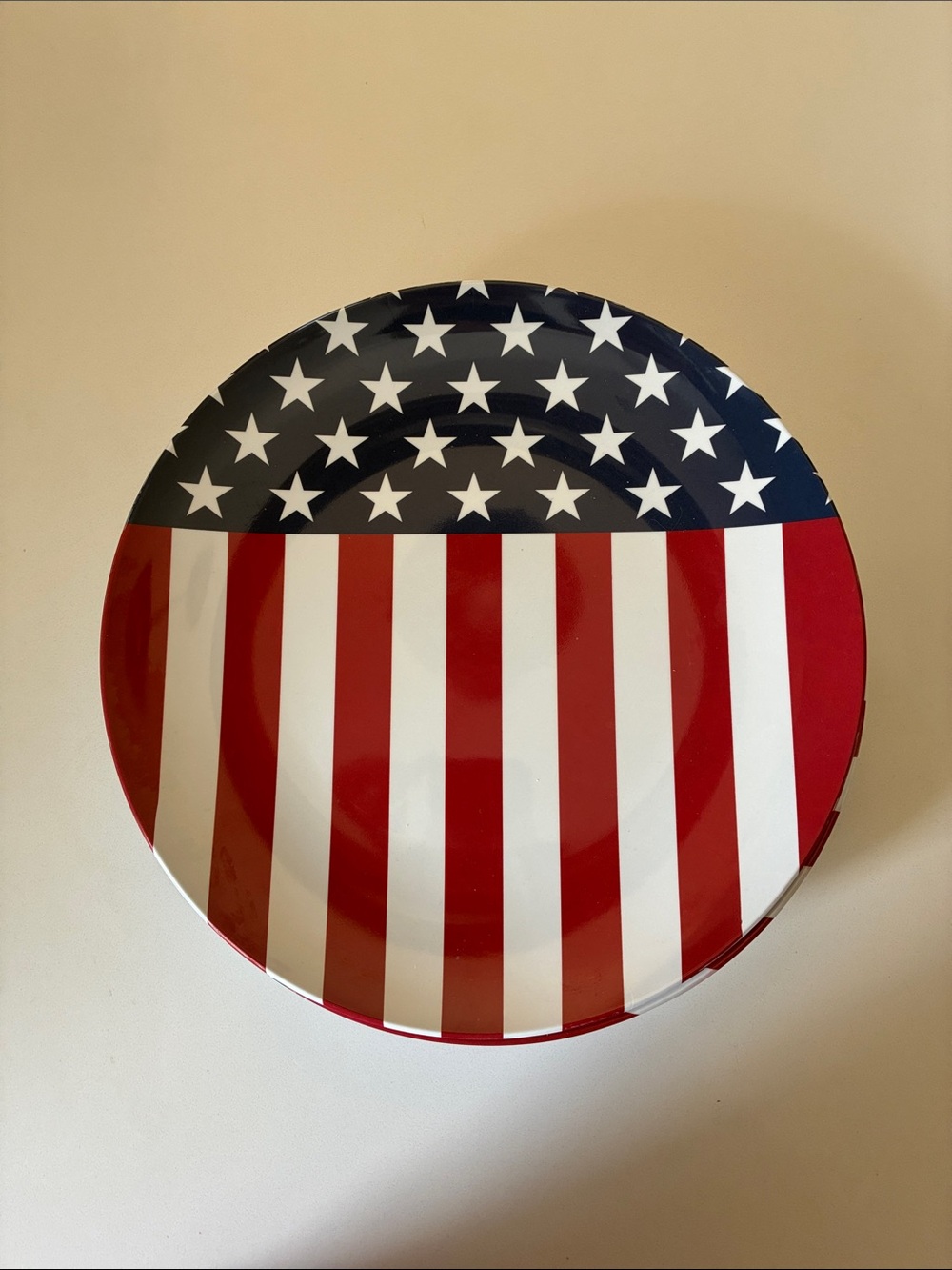 4th of July, Melamine Plate set of 8 - Red White, Blue, flag, Stars and Stripes